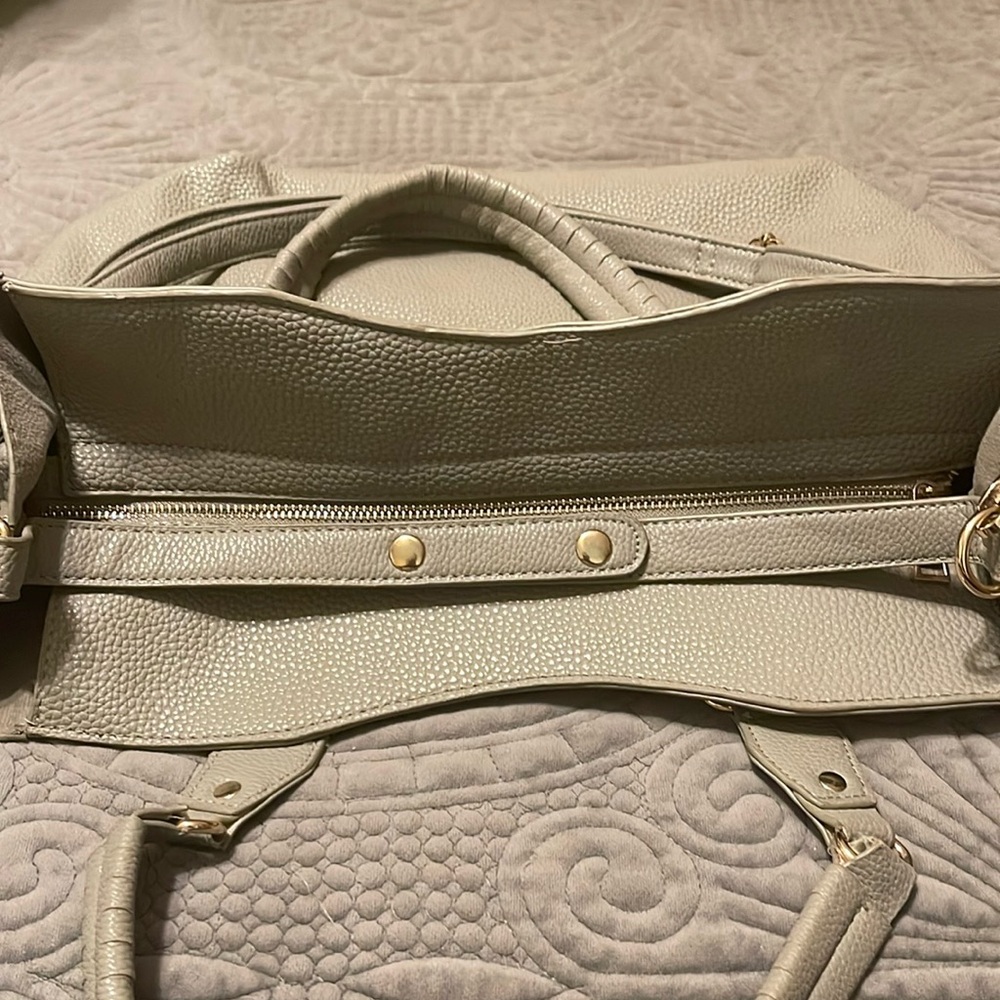 BCBG Beige Vegan Leather Tote Bag - Picture 12 of 15